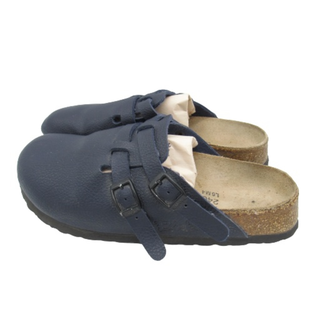Birkenstock Boston Womens 37 US 6 Clog Mule Blue Leather Slip On Shoes Narrow